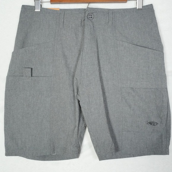 AFTCO Shorts Men's Size 30 Diffuse Charcoal 9" Aftech Fishing Ocean Sea Tackle - Picture 1 of 8